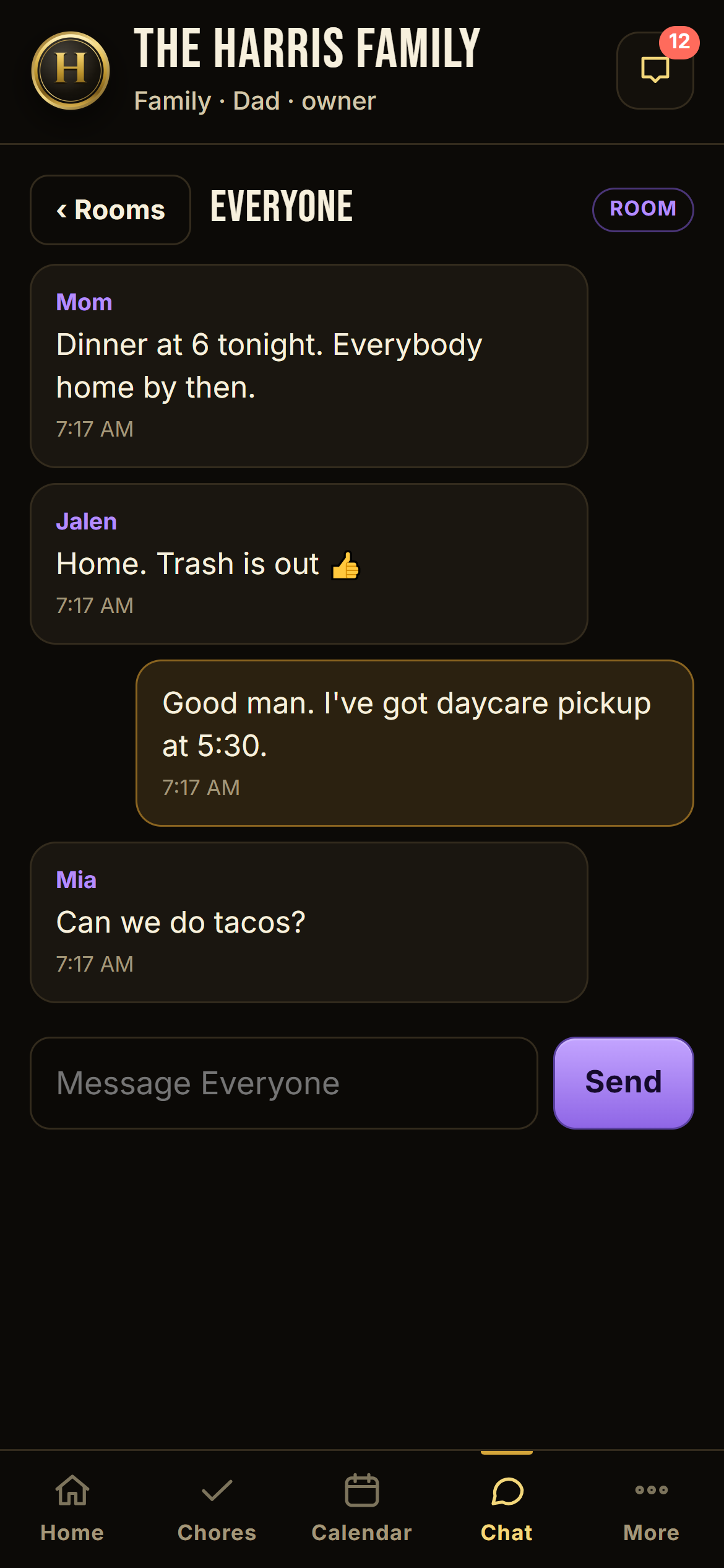 Family chat room