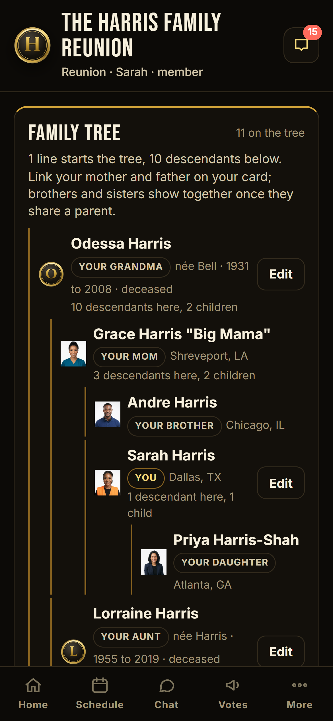 The family tree draws itself